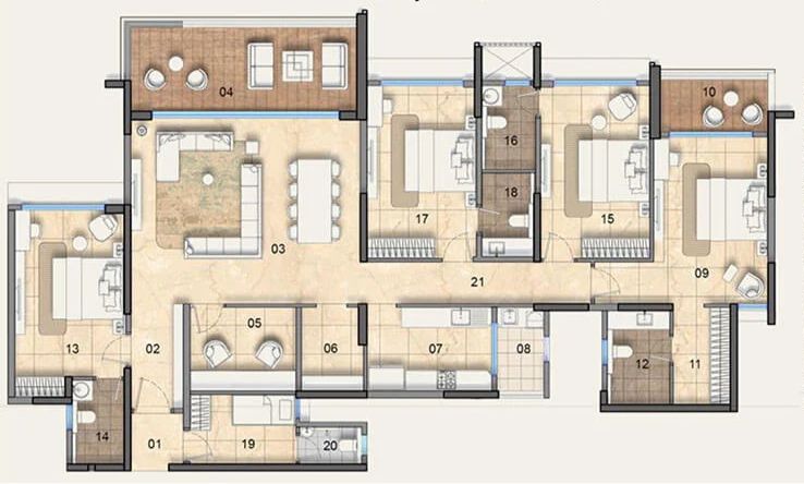 RAGHAV UTOPIA 3 BHK Floor Plan
